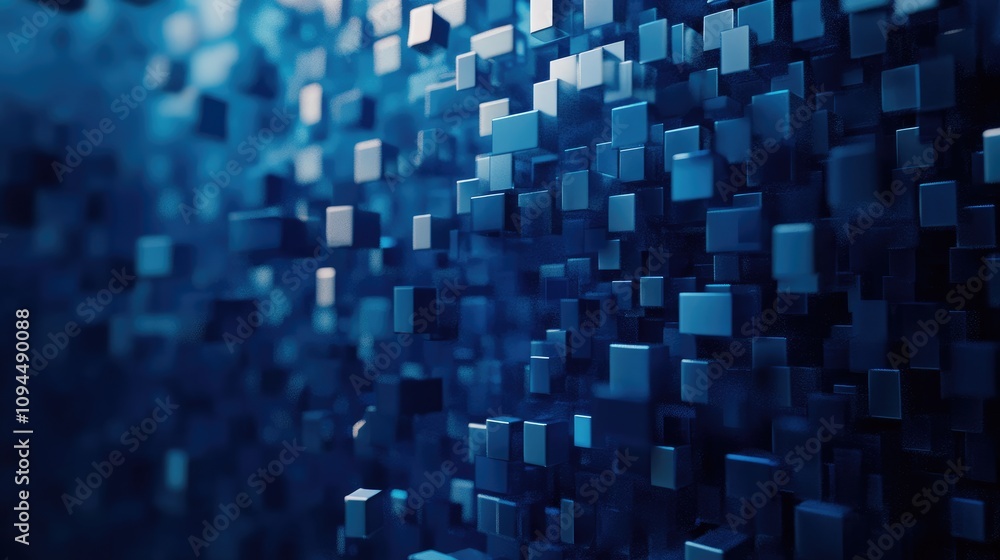 Abstract Blue Cube Background with Depth and Texture Abstract Blue Cube Background with Depth and Texture