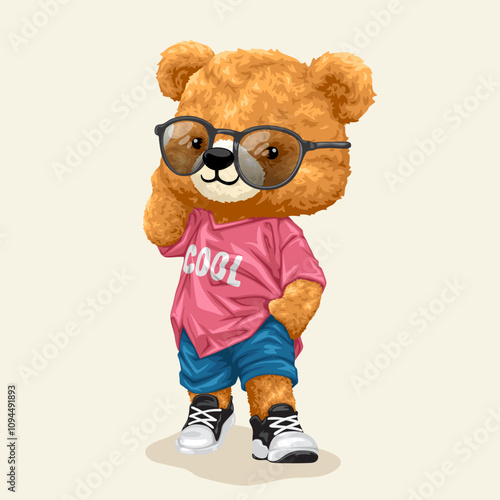 Trendy Teddy Bear in Pink 