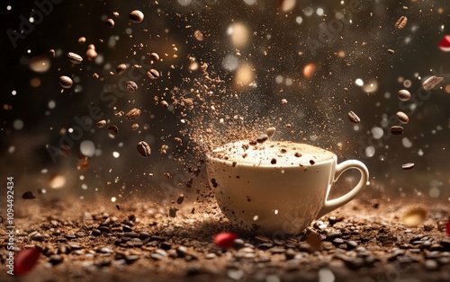 crazy epic coffee christmas background 