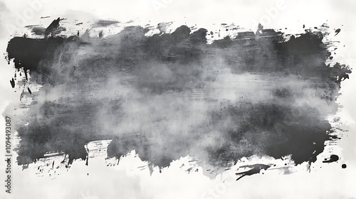 Dramatic Monochrome Ink Wash Painting: Abstract Grey and Black Texture. AI Generated photo