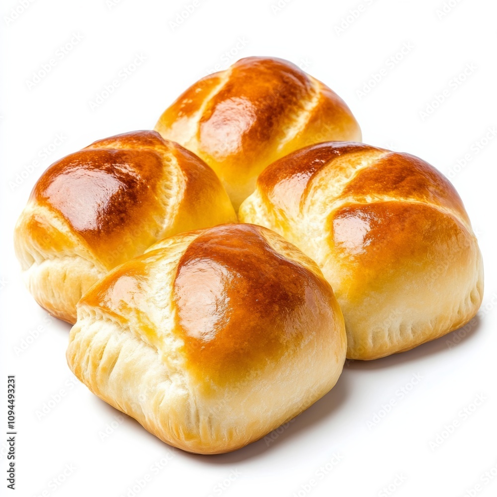 Golden, baked piroshki with a soft, flaky crust and slight shine, showing a warm, stuffed center, isolated on a white background Golden, baked piroshki with a soft, flaky crust and slight shine, showing a warm, stuffed center, isolated on a white background