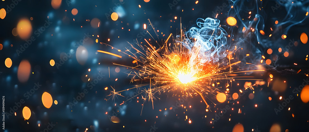 worker while doing a welding with arc welder welding or welding Sparks for background, Backdrop and manufacturing. worker while doing a welding with arc welder welding or welding Sparks for background, Backdrop and manufacturing.