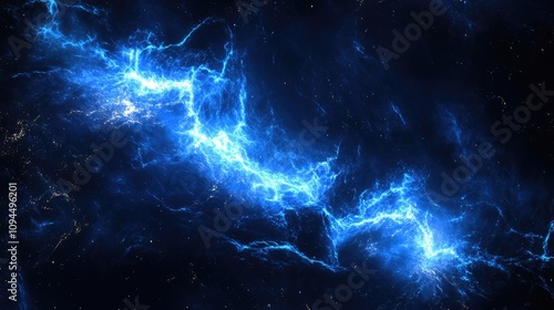 Electric Blue Nebula in Cosmic Space Scene