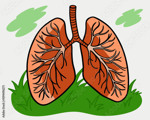 Pair of Pink Lungs Illustration