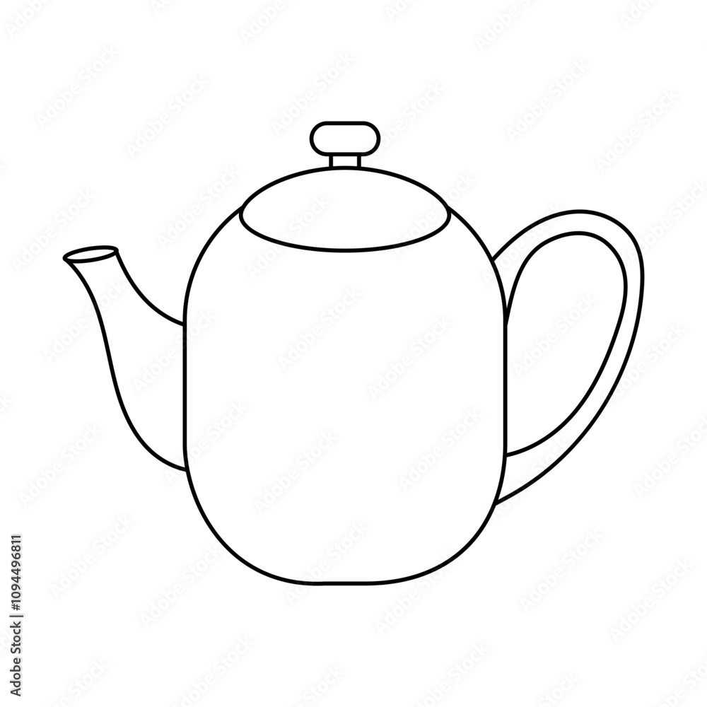 Simple line drawing of a classic teapot icon Simple line drawing of a classic teapot icon