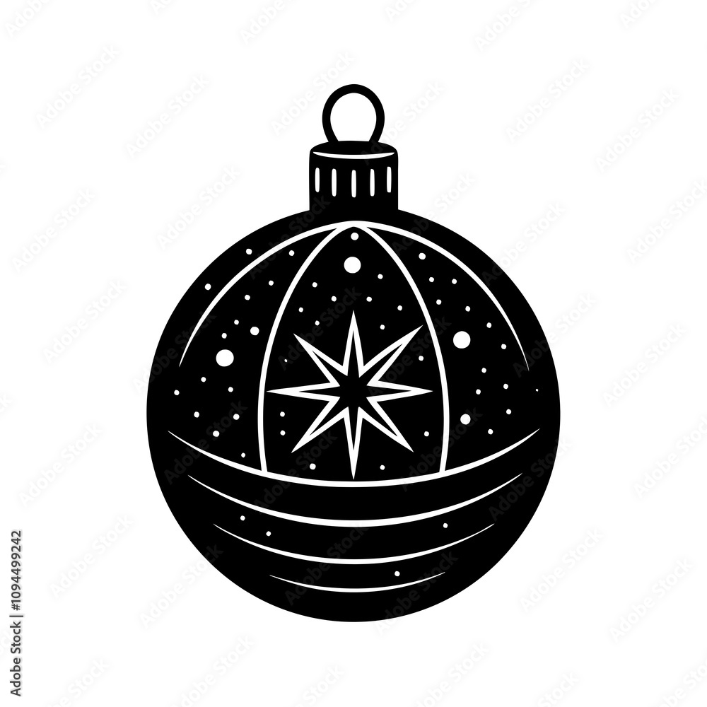 Fototapeta premium Christmas Glittering Bauble Charm with white background