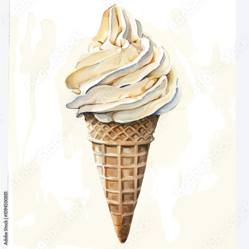 A watercolor painting of Colorful Gelato, isolated on a white background. Colorful Gelato vector.