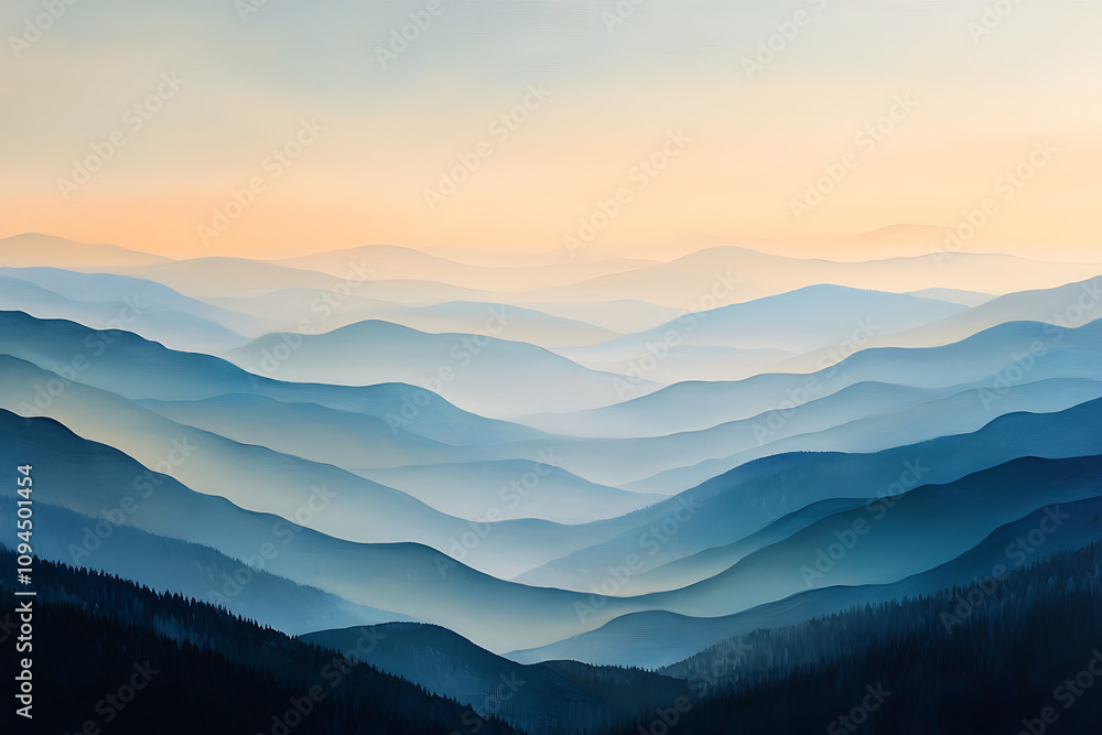 Obraz premium mountains in the fog
