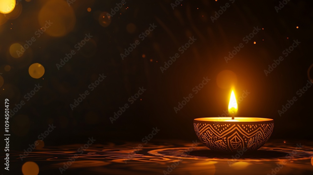 A simple and elegant Kwanzaa banner with a kinara glowing in golden light, set against a dark background with faint African motifs, soft bokeh effect adding depth, serene and inviting with plenty of A simple and elegant Kwanzaa banner with a kinara glowing in golden light, set against a dark background with faint African motifs, soft bokeh effect adding depth, serene and inviting with plenty of