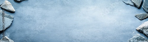 Wallpaper Mural Serene blue rockscape backdrop with white border, nature photography for tranquil backgrounds Torontodigital.ca