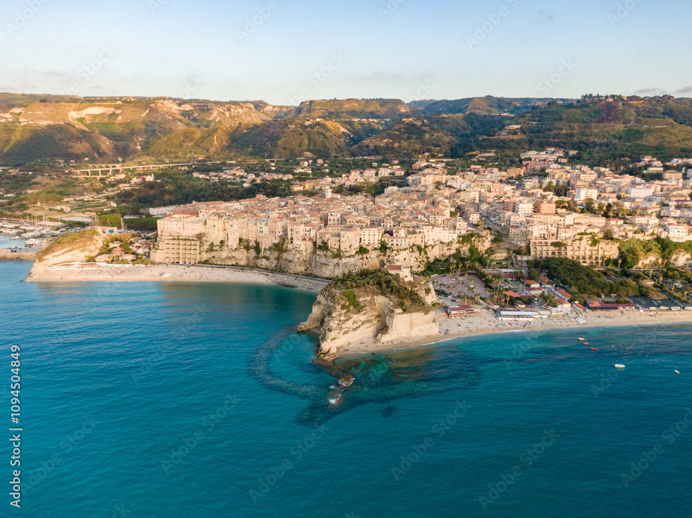 Tropea, Calabria, Italy. Aerial drone view. Tropea, Calabria, Italy. Aerial drone view.