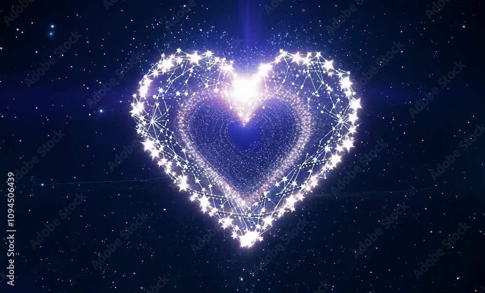 Sparkling Heart Shape of Stars Shines Brightly in Cosmic Night Galaxy Sparkling Heart Shape of Stars Shines Brightly in Cosmic Night Galaxy
