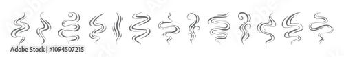 Smoke, aroma lines icon. Doodle Wavy Smoke lines symbol sketch style hand drawn