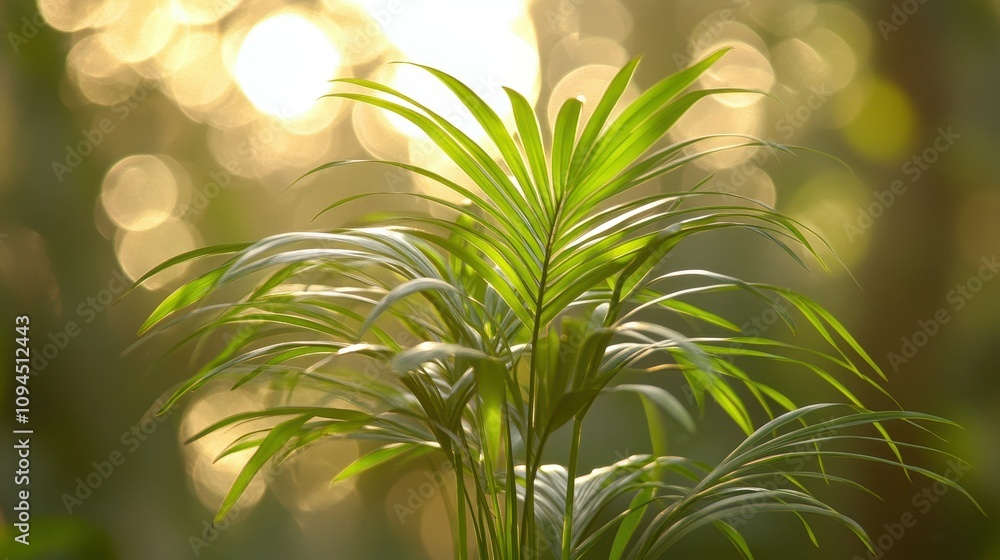 A vibrant green plant stands tall, illuminated by soft sunlight filtering through a blurred background. The peaceful atmosphere enhances its natural beauty A vibrant green plant stands tall, illuminated by soft sunlight filtering through a blurred background. The peaceful atmosphere enhances its natural beauty