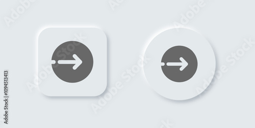 Skip ad solid icon in neomorphic design style. Advertisement signs vector illustration.