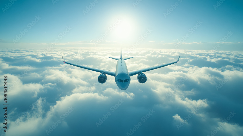 Obraz premium 空を飛ぶ飛行機