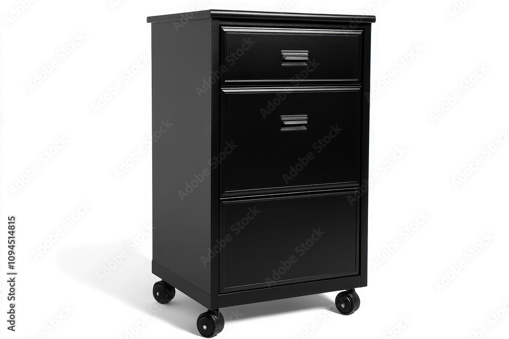 Black Three Framed Design Workshop Full-size file cabinet with casters, isolated on a white background Black Three Framed Design Workshop Full-size file cabinet with casters, isolated on a white background