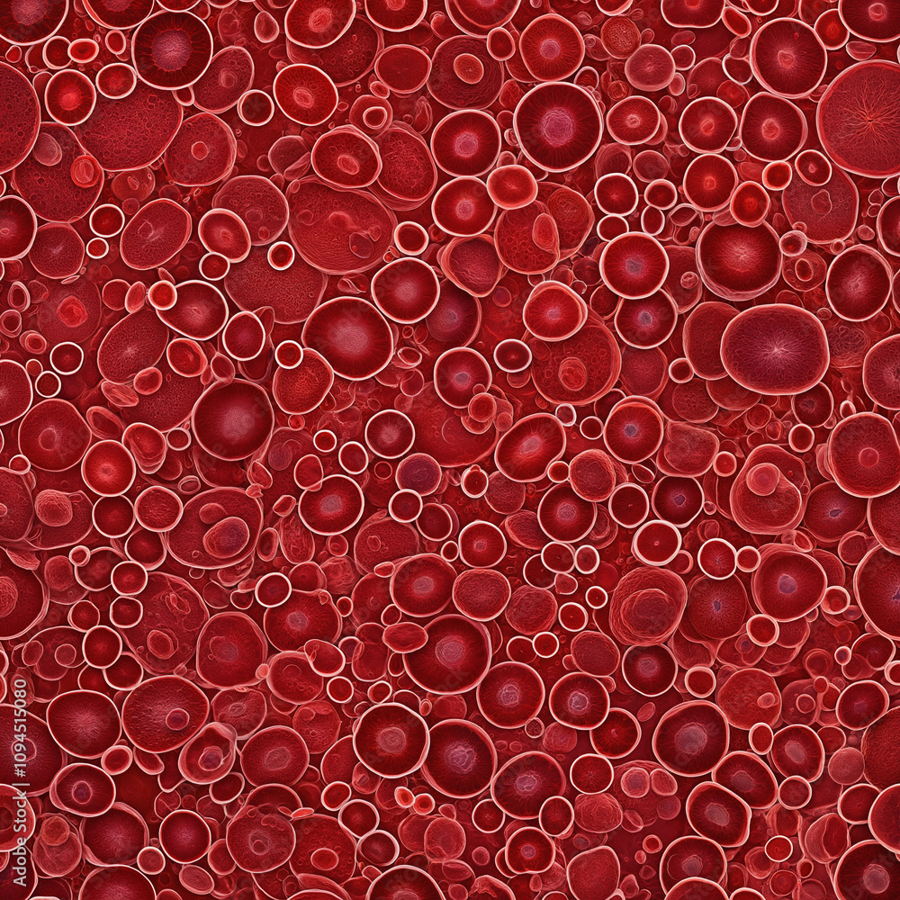 Generated illustration of red blood cells pattern texture. Generated illustration of red blood cells pattern texture.