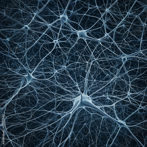 Generated illustration of neurons and synapses of mammal nervous system. photo