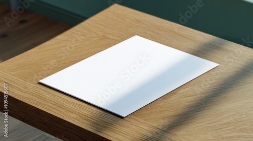 Blank vertical resume paper mockup on an office table, ideal for showcasing professional designs