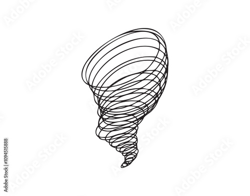 Scribble hurricane Hand drawn doodle icon. Sketch black outline thick and thin line cyclone tornado sing
