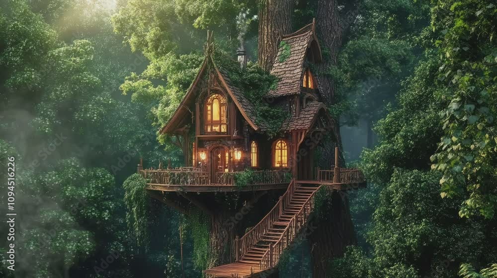 the beauty of the tree house . seamless looping time-lapse virtual video Animation Background. the beauty of the tree house . seamless looping time-lapse virtual video Animation Background.