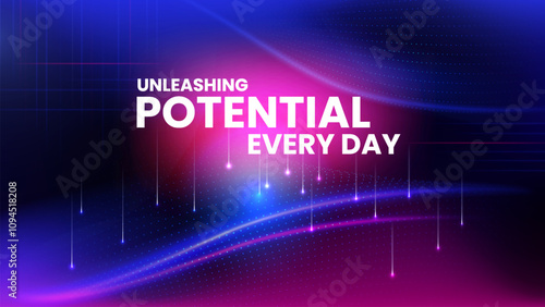 Unleash Potential Every Day with this Cutting-Edge High-Tech Background – Perfect for Tech Events, Conferences, and Exhibitions. The Abstract, Futuristic Design Symbolizes Innovation and Technological