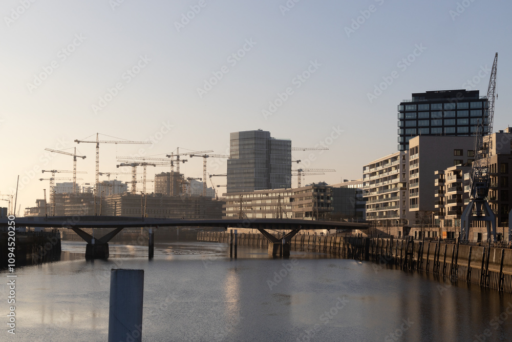 Cityscape with river and bridge Cityscape with river and bridge