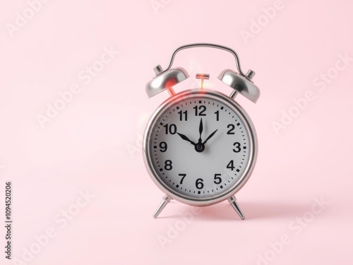 Burning retro alarm clock symbolizing time running out on pastel background, isolated on white, copy space, burning, white, isolated