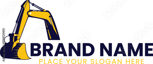excavator logo for heavy equipment companies vector logo design