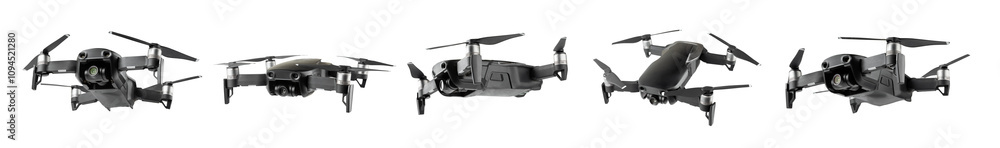 Drone unmanned aircraft isolated on white background. Modern FPV drone on a white background. The drone quadcopter. aircraft on the radio control. Drone for racing, filming and entertainment. Drone unmanned aircraft isolated on white background. Modern FPV drone on a white background. The drone quadcopter. aircraft on the radio control. Drone for racing, filming and entertainment.