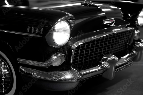  Lamp of classic car headlight, Car headlight.