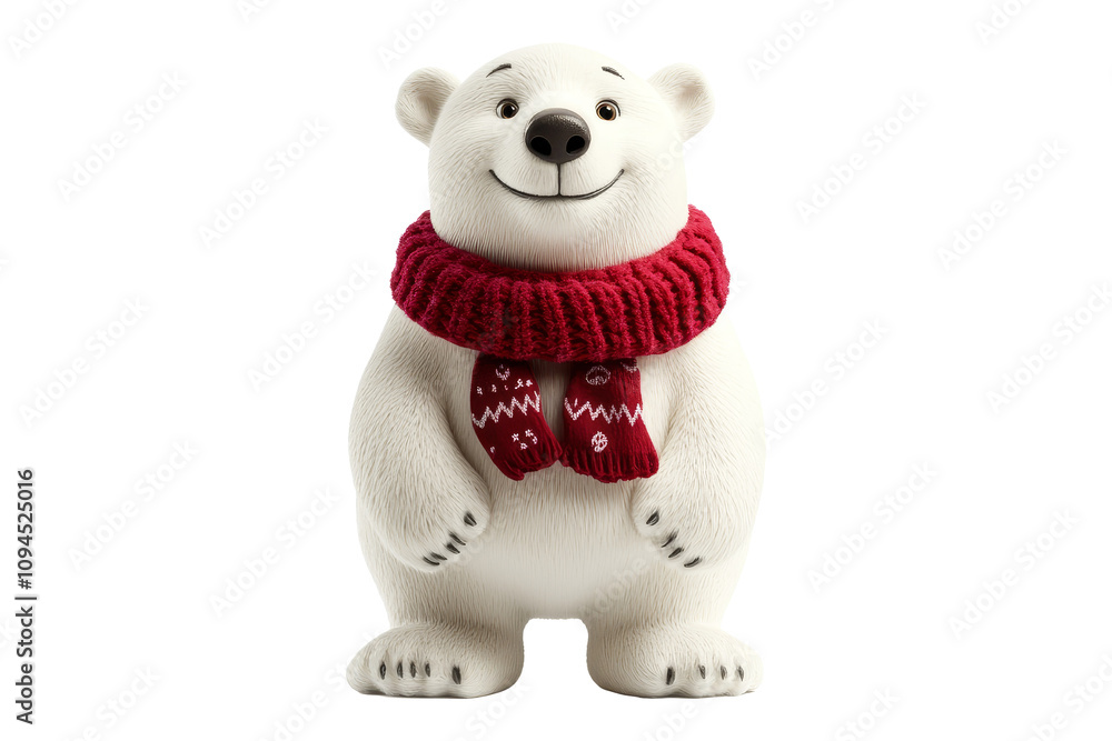 Polar bear figurine festive home decor indoor setting cheerful vibes playful concept Polar bear figurine festive home decor indoor setting cheerful vibes playful concept