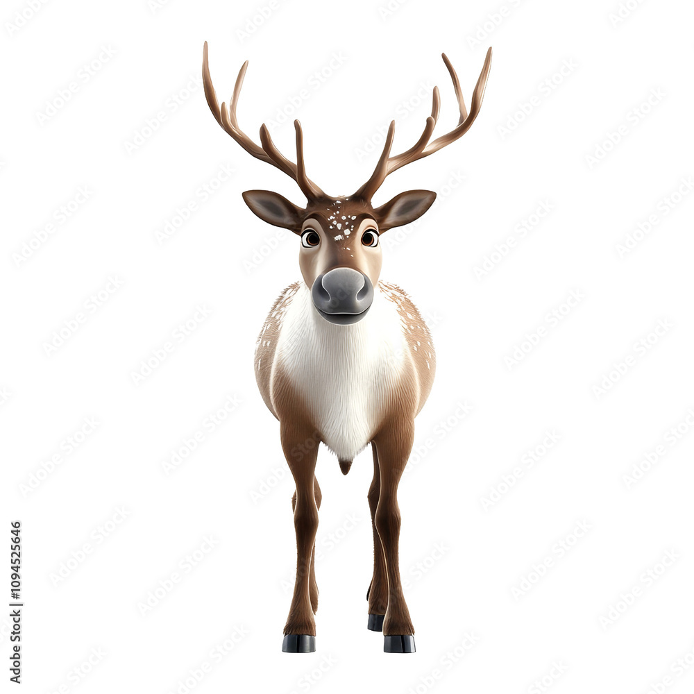 Naklejka premium Animated reindeer character digital art fantasy environment playful concept for kids