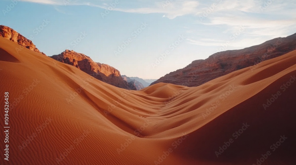 Fototapeta premium Waves of sand dunes desert landscape nature photography sunset serenity