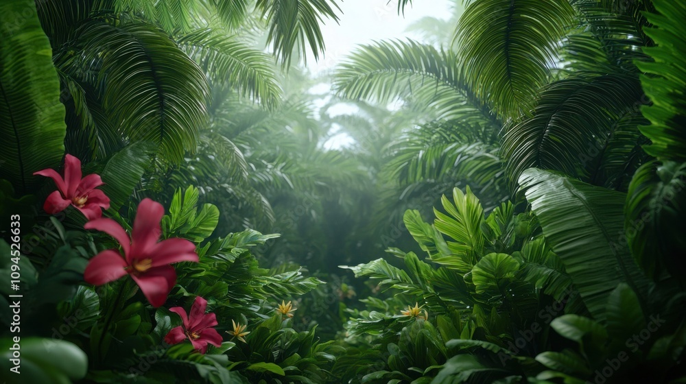 Lush tropical jungle exploration nature scene green environment viewpoint Lush tropical jungle exploration nature scene green environment viewpoint
