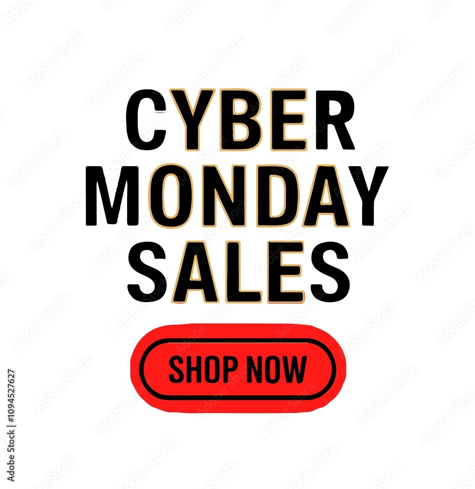 A vector illustration of a Cyber Monday sales banner. a white background with a large text ,“Cyber Monday Sales A vector illustration of a Cyber Monday sales banner. a white background with a large text ,“Cyber Monday Sales