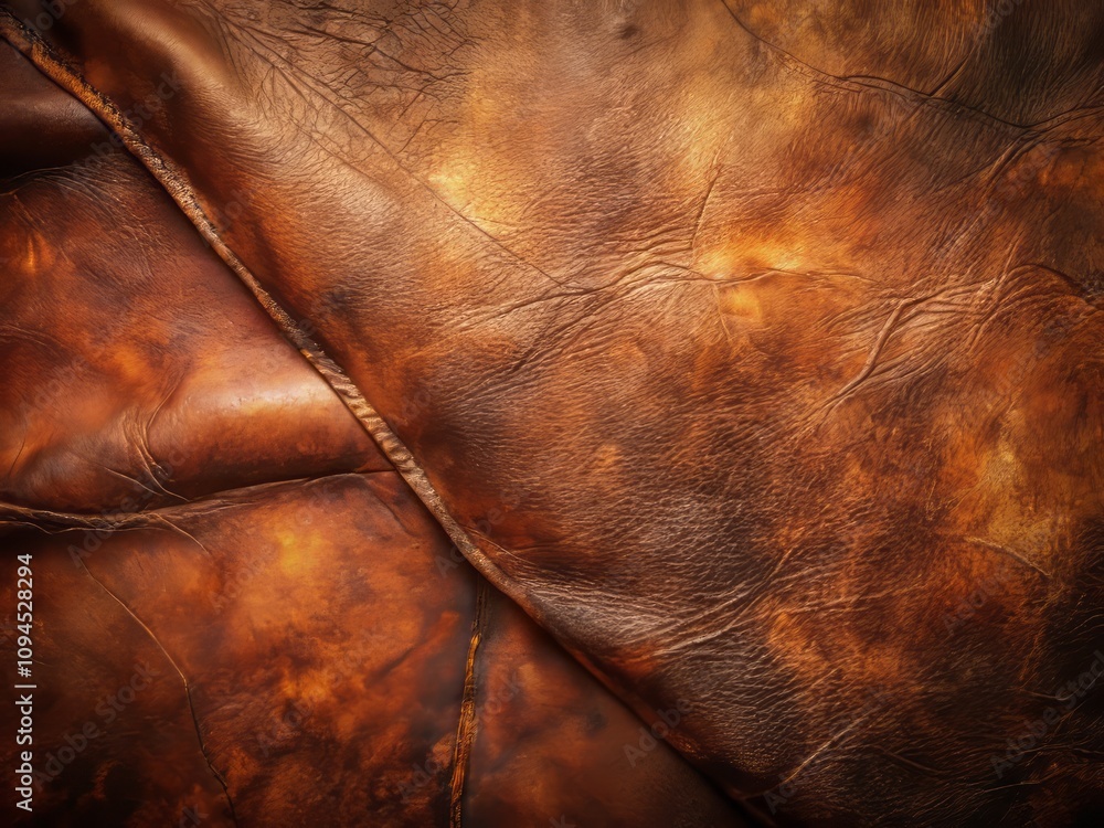 Fototapeta premium Distressed Leather Background with Rich Texture and Earthy Tones Perfect for Product Photography, Branding, and Creative Projects in Digital and Print Media