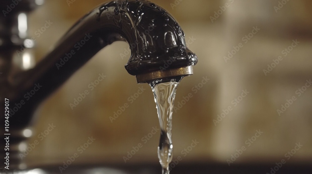 Slow-motion capture of liquid dripping from a faucet Slow-motion capture of liquid dripping from a faucet