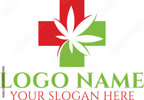 Cannabis marijuana icons, medical cbd, weed leaf symbols. Vector green plants of cannabis or hemp vector logo design.