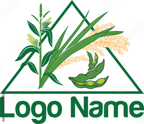 agricultural, corn, bean vector logo design, Agriculture farm food icons