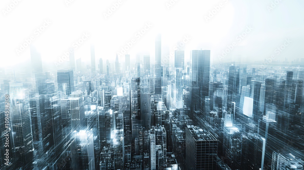 Digital technology X-ray city architecture illustration poster background Digital technology X-ray city architecture illustration poster background