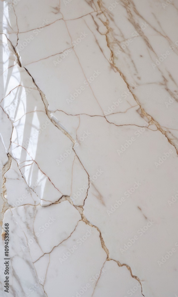 White marble made of fragments and with cracks White marble made of fragments and with cracks