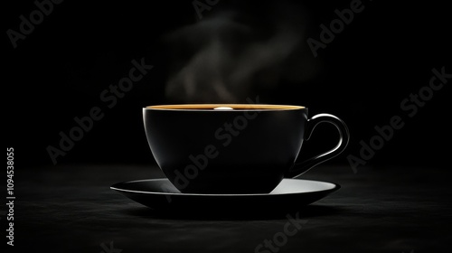 Steaming cup of rich, dark liquid