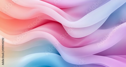 Colorful fabric waves create a soft and dreamy background for various creativ...