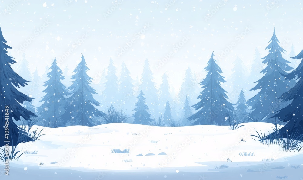 Washington, USA - Winter Wonderland Forest: Evergreen Trees on Snow-covered Hillside Washington, USA - Winter Wonderland Forest: Evergreen Trees on Snow-covered Hillside