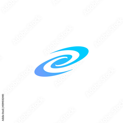 vortex logo design with modern concept, galaxy logo vector icon illustration blue