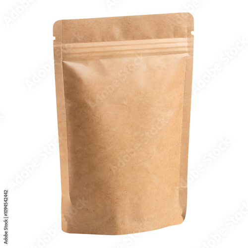 brown paper bag mockup 3d render icon in cartoon plastic style minimal isolated on transparent white background, clipping path