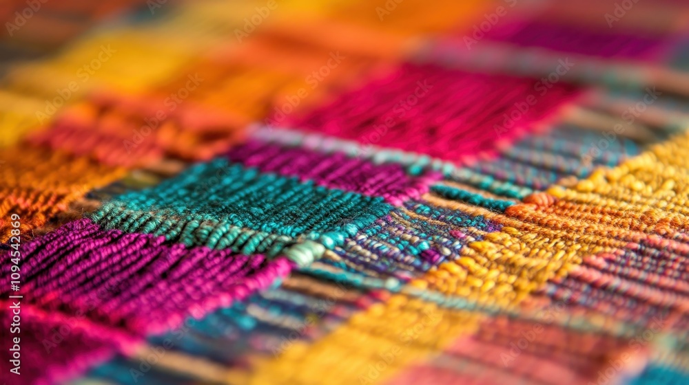 Fototapeta premium Colorful mats showcase intricate weaves, reflecting traditional craftsmanship and culture