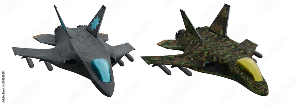 F22 Fighter Jet V3 isolated on white F22 Fighter Jet V3 isolated on white